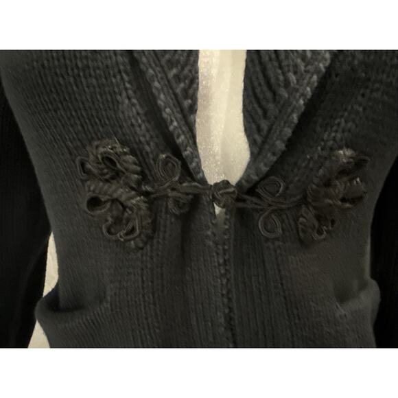 Denim & Supply Ralph Lauren Vintage Black Cotton Knit Hook Cardigan Med - Picture 2 of 16